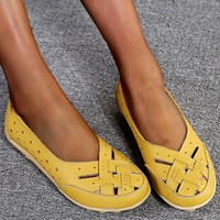 Julia Orthopädische Ledersandalen – Gelb