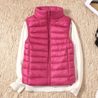 Weste Damen Leicht Gepolstert | Ärmellose Outdoor-Weste – Rosa rot