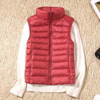 Weste Damen Leicht Gepolstert | Ärmellose Outdoor-Weste – Rot