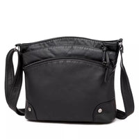 Zoe | Lederschultertasche – Schwarz