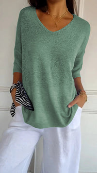 Tina | Weicher Oversized Pullover – Grasgrün