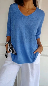 Tina | Weicher Oversized Pullover – Blau