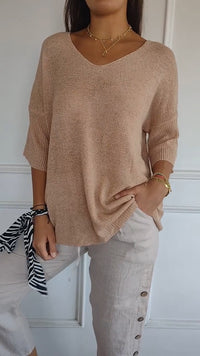 Tina | Weicher Oversized Pullover – Aprikose