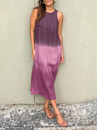 Lucinda - Stilvolles bedrucktes langes Kleid – Lila