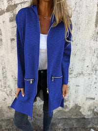 RENATE - LANGARMJACKE MIT RUNDKRAGEN – Blau