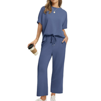 Shirona - Lässiges Oberteil Und Hose Zweiteiliges Set – Marine