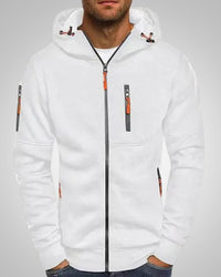Herman | Herren Eleganter Hoodie Pullover mit Reißverschluss – Weiß