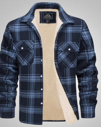 Markus | Herren Gefütterte Karierte Jacke – Blau
