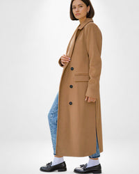 Klassischer Damen Wintermantel mit Bindegürtel – Khaki