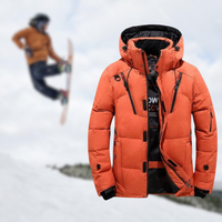 Asquetra | Hochwertige Herren-Winterjacke mit abnehmbarer Kapuze – Orange