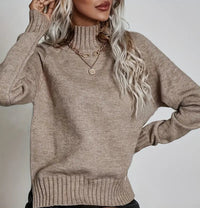 HOCHKRAGEN STRICKPULLOVER | MODERNER STIL, KOMFORTABEL, WARM – Khaki