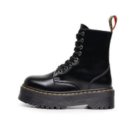 Heidi-Mode | Plateau Schnürboots aus Lackleder – Schwarz
