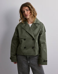 Poivira | Damen Trenchcoat in Beige – Olivegrün