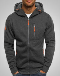 David | Herren Komfort Reißverschluss Hoodie – Grau