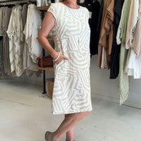 Elena | Auffälliges Sommerkleid mit Rundhalsausschnitt – Weiß