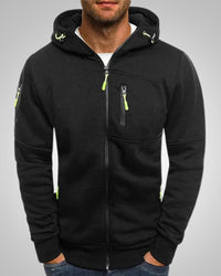 Herman | Herren Eleganter Hoodie Pullover mit Reißverschluss – Schwarz
