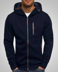 Andrew | Herren Legerer Taschen Zip-Hoodie – Blau