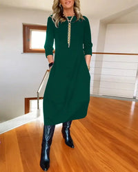 MAGDALENA - ELEGANTES UND BEQUEMES KLEID – Grün