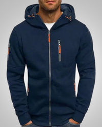 Herman | Herren Eleganter Hoodie Pullover mit Reißverschluss – Marine