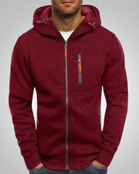 Andrew | Herren Legerer Taschen Zip-Hoodie – Rot