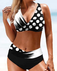 Eva - farbenfrohes, verspieltes Bikini – Schwarz