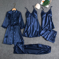 Sorelle | Fünfteiliges Loungewear-Set in eleganter Ausführung – Blau