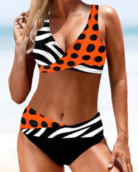Romy | Fröhlicher Bunter Bikini – Orange
