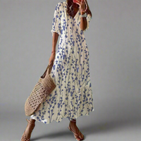 Almuth | Premium Sommerkleid mit Druckdesign – Hellblau