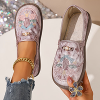Juniper - Bestickte Slipper – Rosa