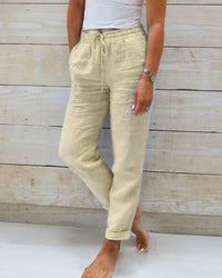 Veronica | Lässige Hose mit geradem Bein – Khaki