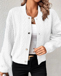 Sophia | Strukturierte Strickjacke für elegante Looks – Weiß