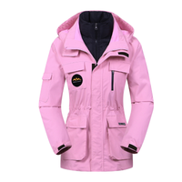 Damen Skijacke mit Kapuze | Sportliche Outdoor Winterjacke – Rosa