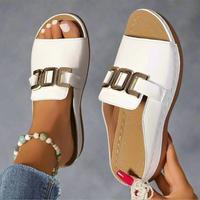 Marlene | Bequeme Sandalen mit Schnalle – Weiß