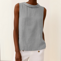 Serenity | Rollkragen Ärmellos Top – Grau