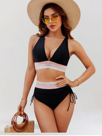 Lidia – Bikini-Set mit Bauchkontrolle und hoher Taille – Schwarz