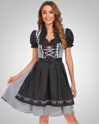 Greta | Damen Zeitloses Trachten Dirndl Midikleid – Schwarz