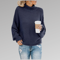 Braelyn | Pullover mit hohem Kragen – Blau