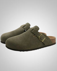 Maximilian | Herren Orthopädische Leder-Slip-on-Pantoletten – Grün