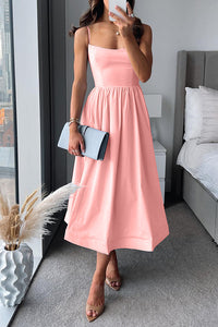 Martina  | Elegantes Midi mit Trägern – Rosa (Begrenzte Verfügbarkeit)