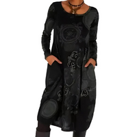 Doreen - Boho-Midi-Kleid – Schwarz