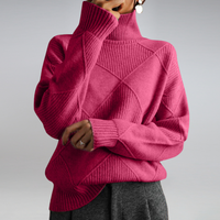 Camille - Eleganter Rollkragenpullover – Rosa