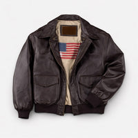 Elias | Herren Vintage Oversized Glänzender Lederjacke – Dunkellial