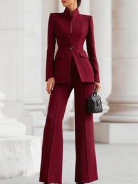 Elena | Damen Blazer & Hosen Anzug Set – Rot
