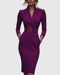 Meirav - Elegantes Midi Kleid – Violett