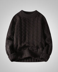Julian | Herren Casual Winter Zopfstrickpullover – Schwarz