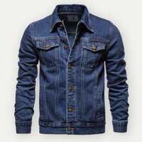 Poila | Klassische Trucker-Jacke aus Denim für Männer – Dunkelblau