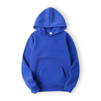 Basic Hoodie für Damen mit Kapuze und Kordelzug einfarbig – Blau