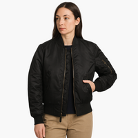 Damenjacke mit geripptem Kragen und Ärmeltasche – Schwarz