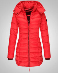 Jessica | Damen Winter Kapuze Daunenjacke – Rot