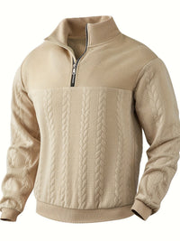 Roberto™ -Vintage Herrenpullover mit Reißverschluss – Khaki